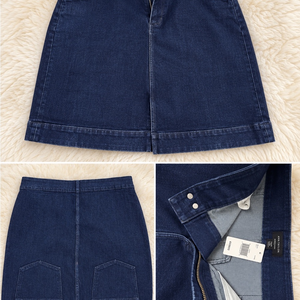 Ann Taylor Navy Denim Skirt-Shorts